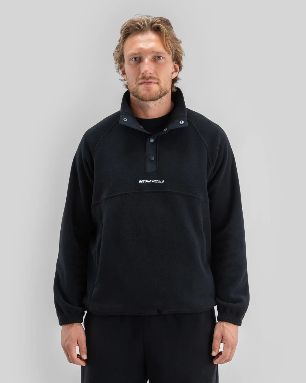 BEYOND MEDALS Half Snap Fleece Fleece - Black – view 2
