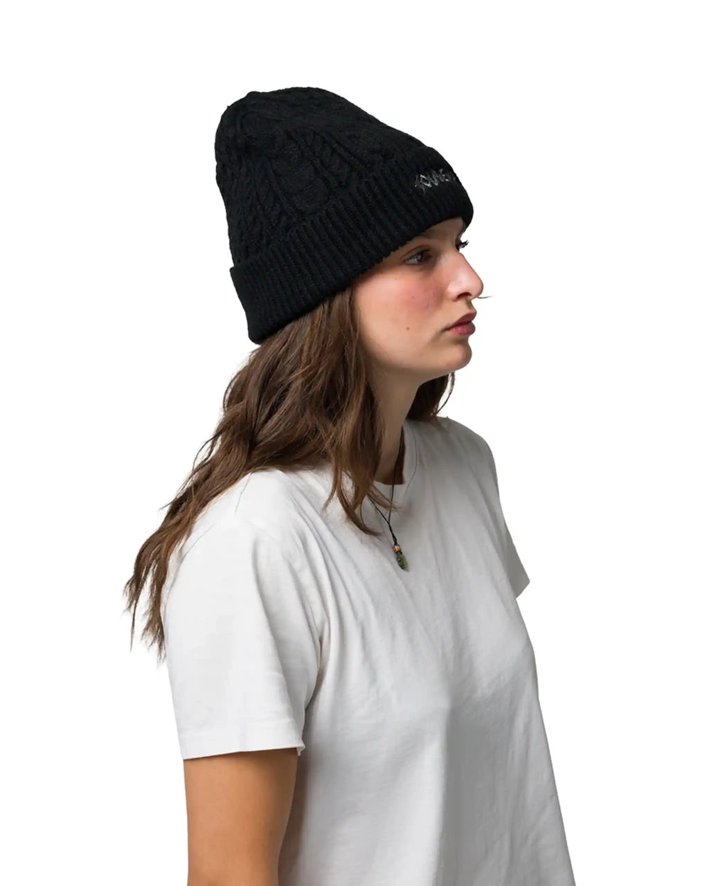 SOUVENIR Cable Knit Beanie - Black – view 2