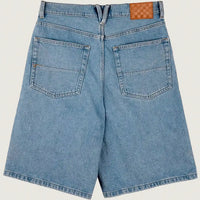 Kids Check-5 Baggy Denim Shorts - Stonewash