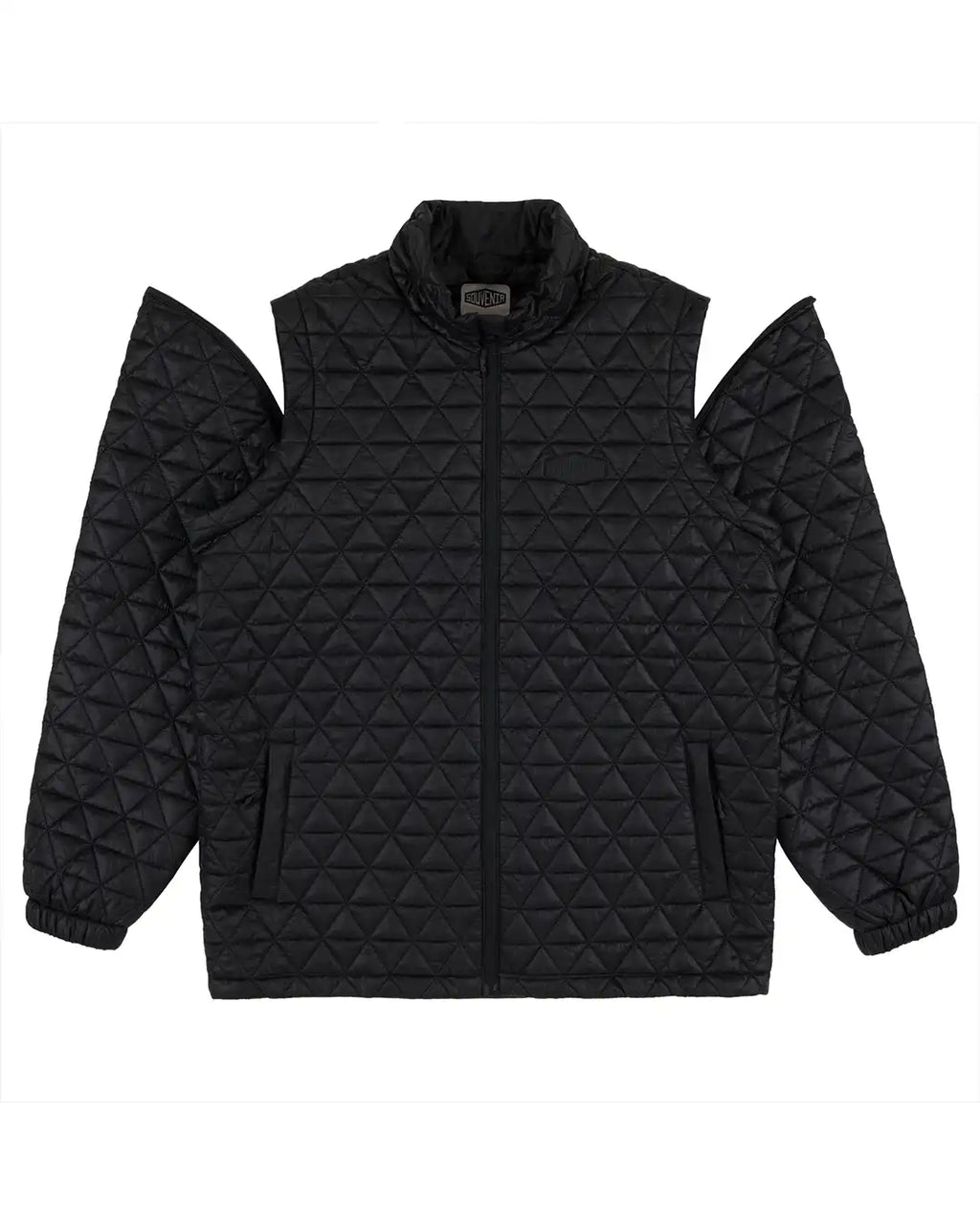 Convertible Micro Puffer Winter Jacket - Black