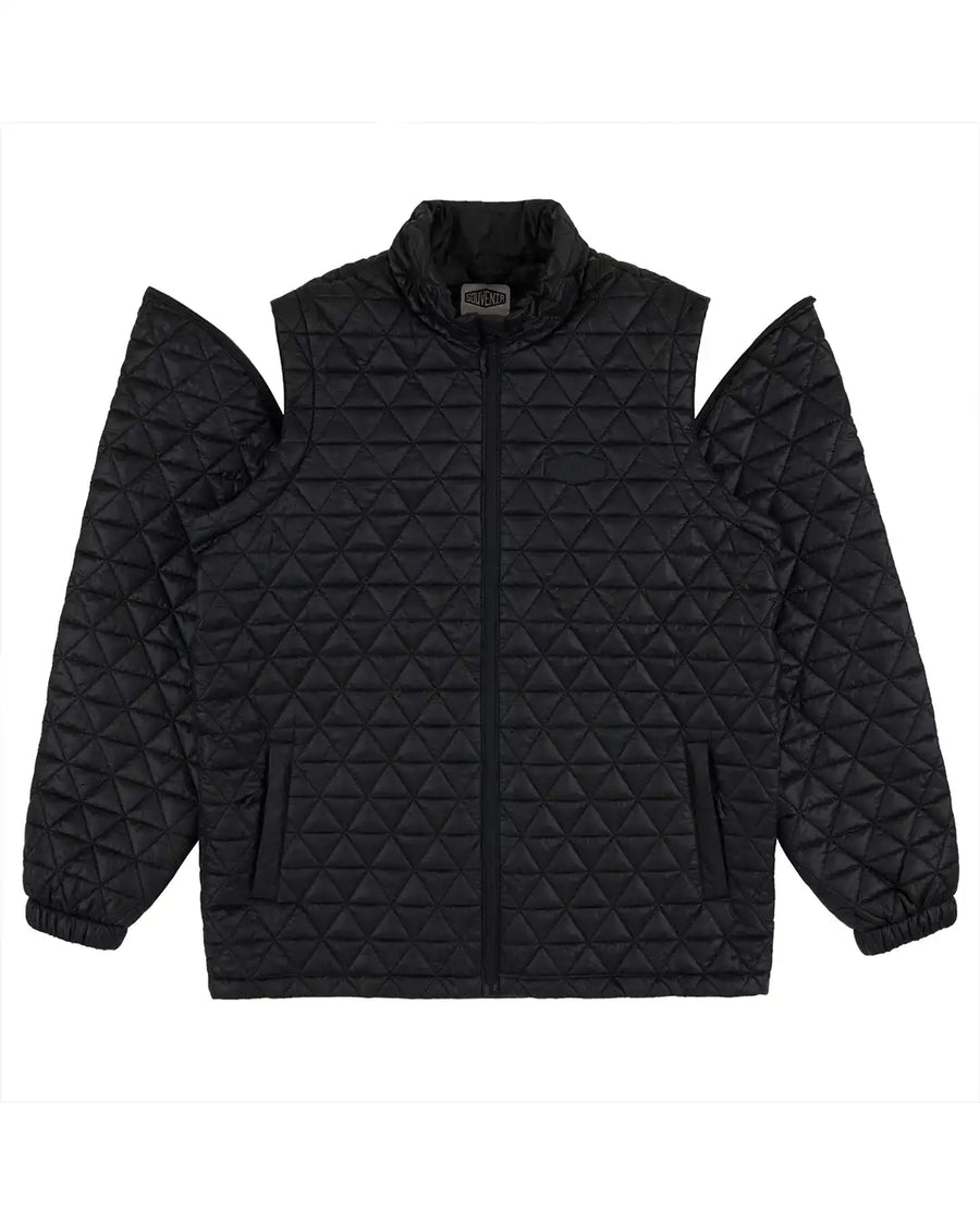 Convertible Micro Puffer Winter Jacket - Black