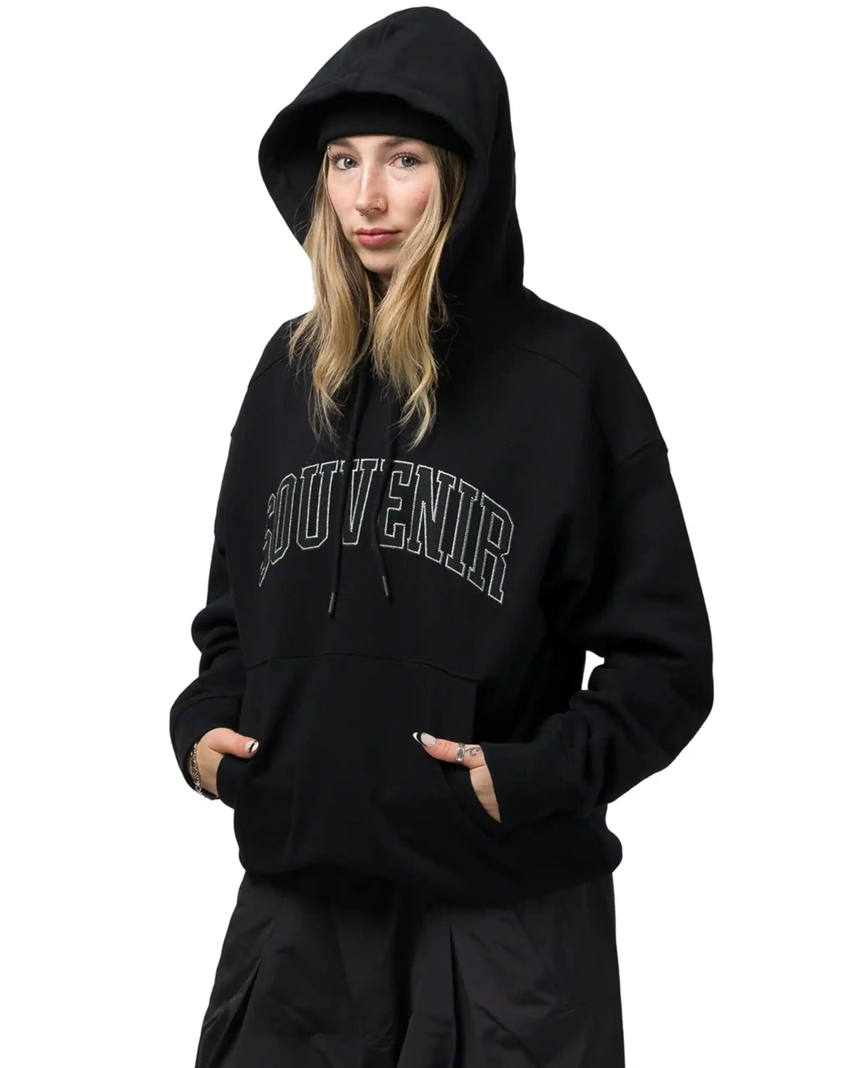 Hoodie Collegiate - Black par SOUVENIR – vue 3