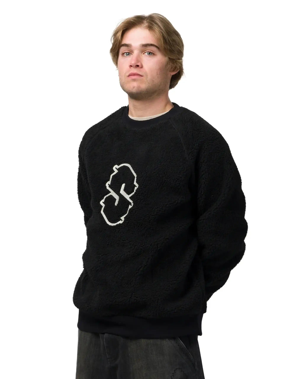 SOUVENIR Sherpa Crew Sweatshirt - Black – view 2