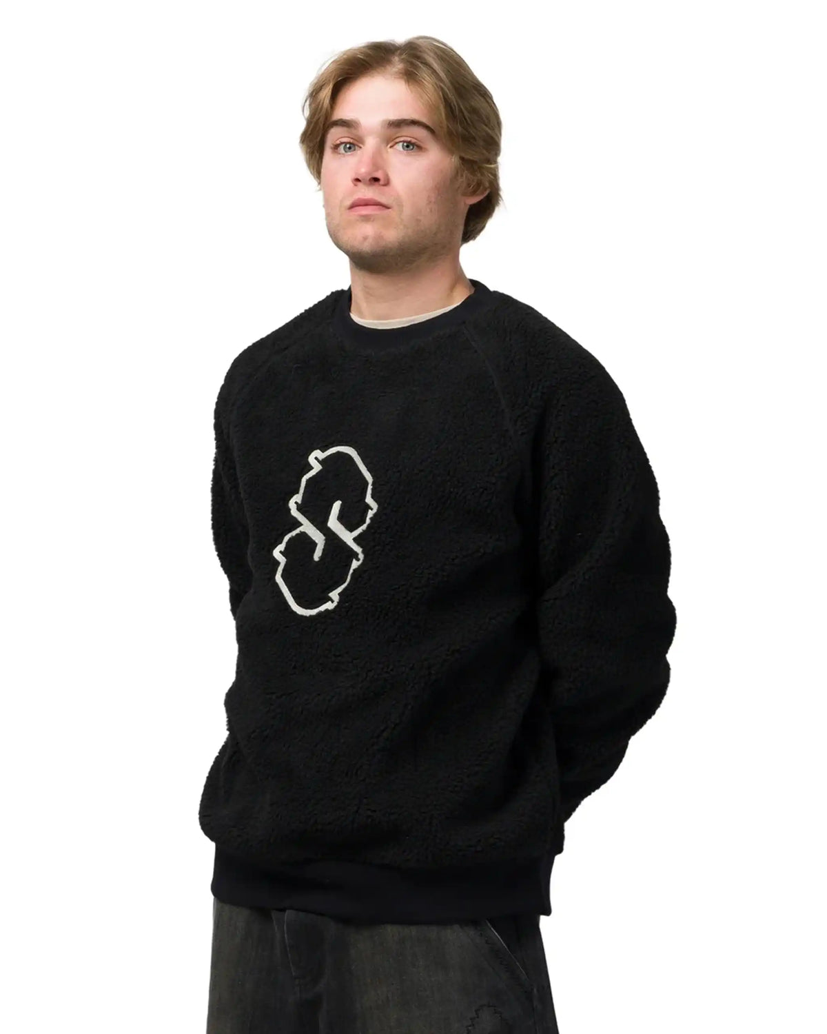 SOUVENIR Sherpa Crew Sweatshirt - Black – view 2