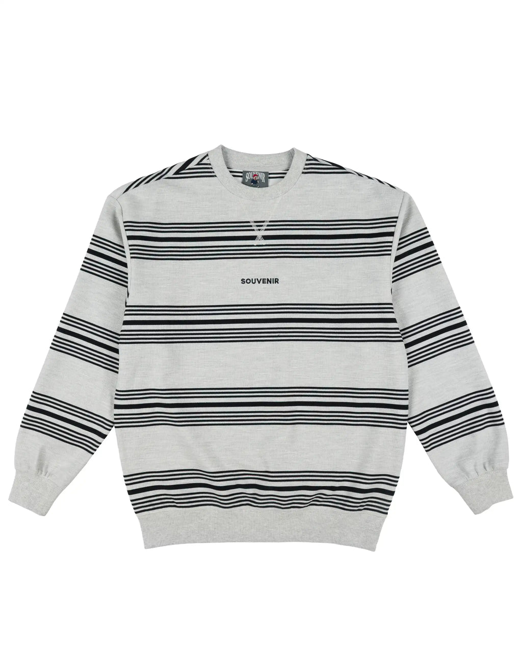 Coton ouaté Cotton Ouaté Stripped Crew - Athletic Grey par SOUVENIR
