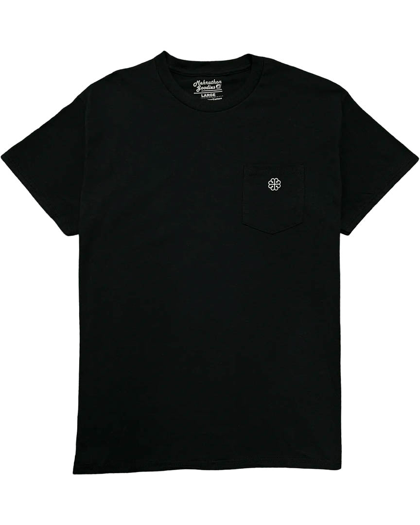 Flower Pocket T-Shirt - Black
