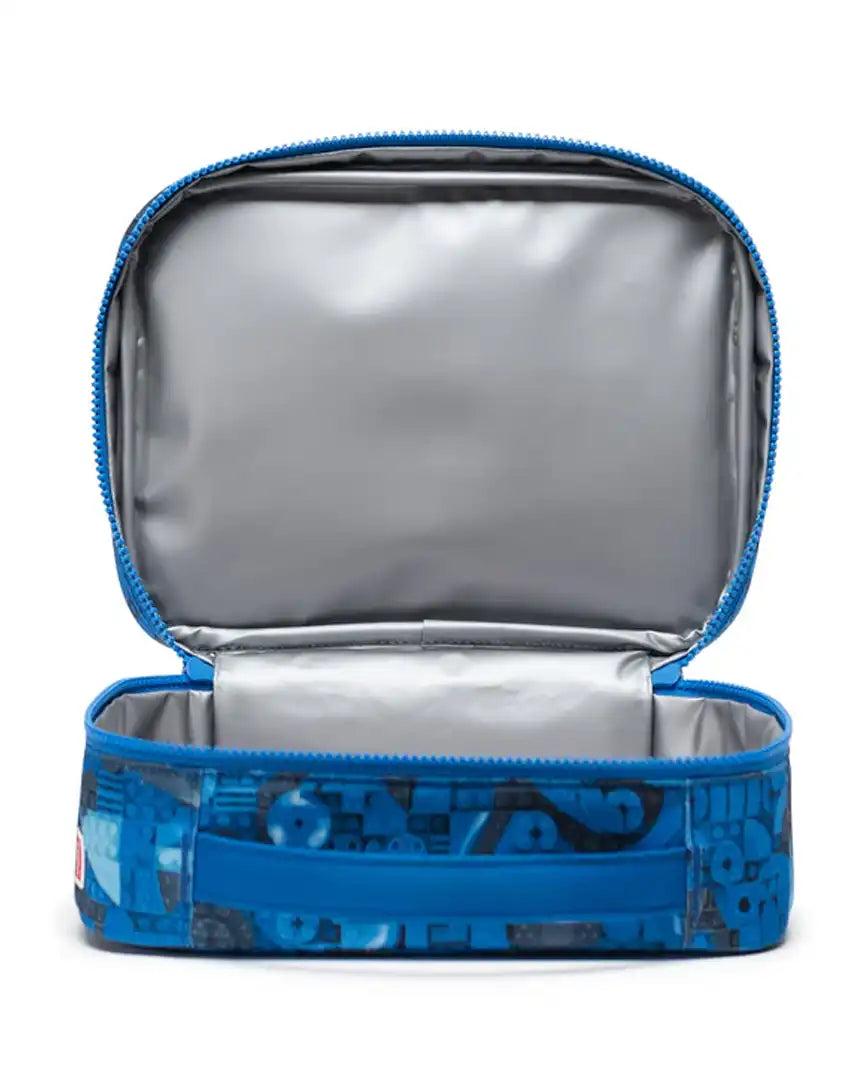 Lego Pop Quiz Little Herschel Lunch Box - Abstract Bricks Blue