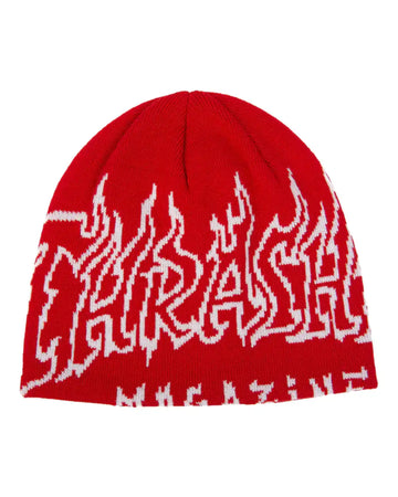 Tuque Fire Outline Skully - Red