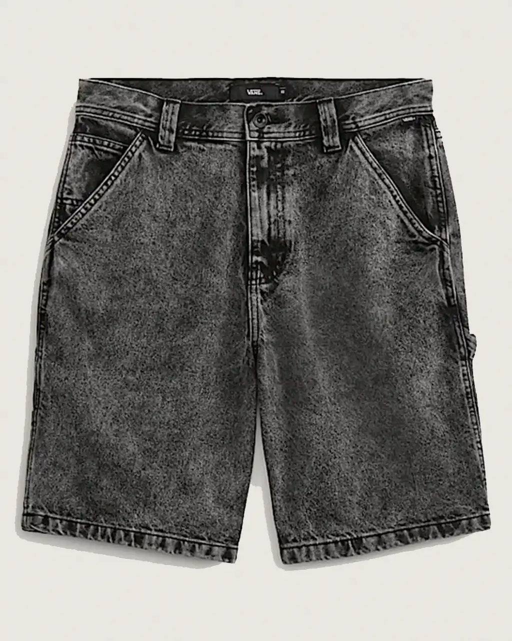 Short Drill Chore Loose Denim - Stonewash Black