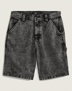 Short Drill Chore Loose Denim - Stonewash Black