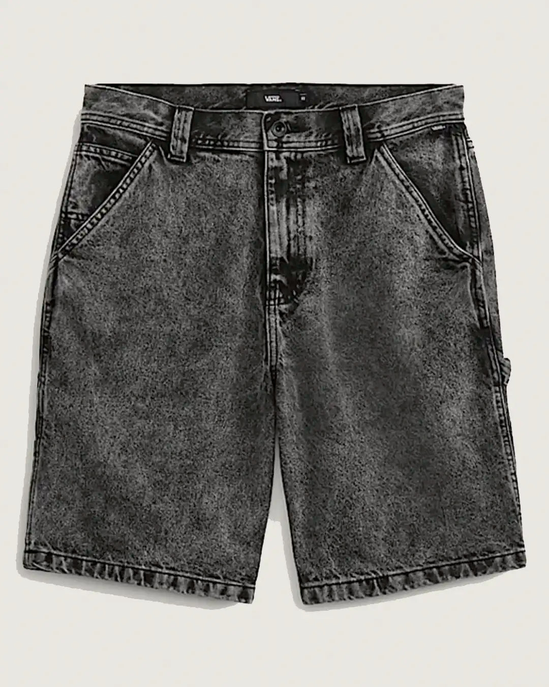 Drill Chore Loose Denim Shorts - Stonewash Black