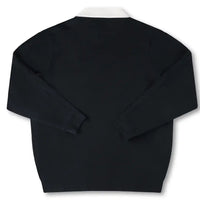 Reynolds Flatline Rugby Long Sleeve Polo Shirt - Black