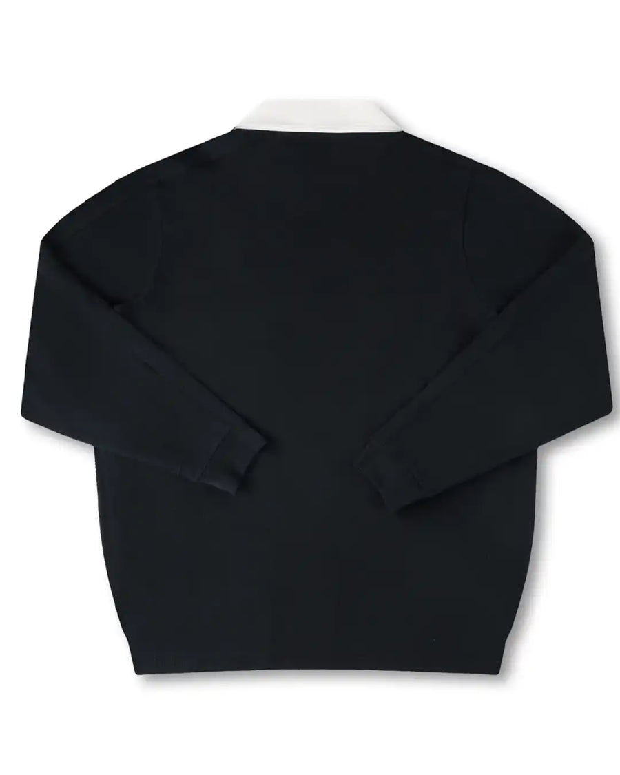 Reynolds Flatline Rugby Long Sleeve Polo Shirt - Black