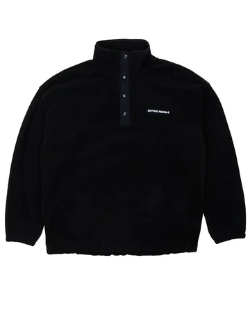 Cotton Ouaté Half Snap Fleece - Black