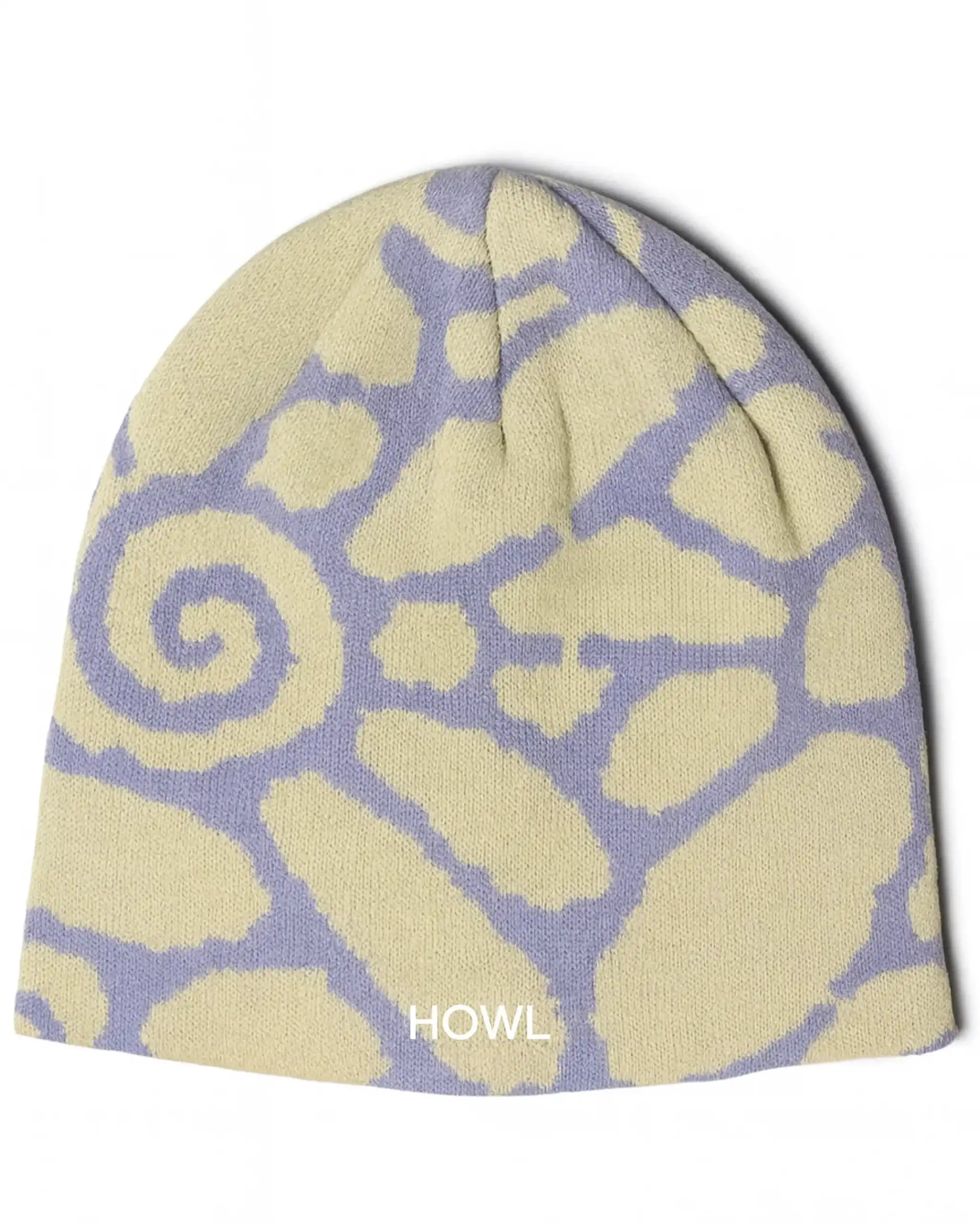 HOWL No Cuff Beanie - White/Blue