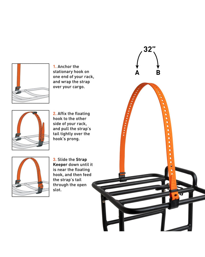 Accessoire de velo Rack Strap 13Mm Hooks 32" - Black