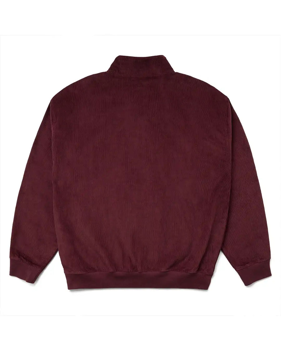Cotton Ouaté Corduroy Half Zip - Burgandy