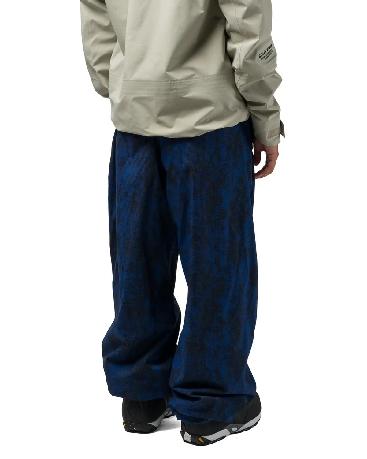 SOUVENIR Parachute - Blotch Print Snow Pants - Petrol Blue – view 4