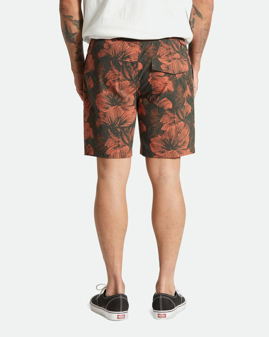 Voyage Short 18" Boardshorts - Washed Black/Terracotta Floral