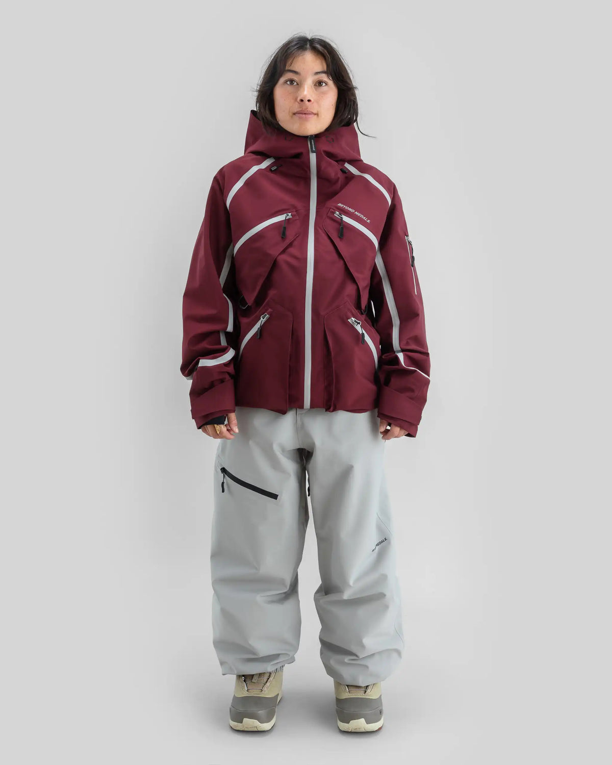BEYOND MEDALS X Taped 3L Winter Jacket - Dark Red – view 3