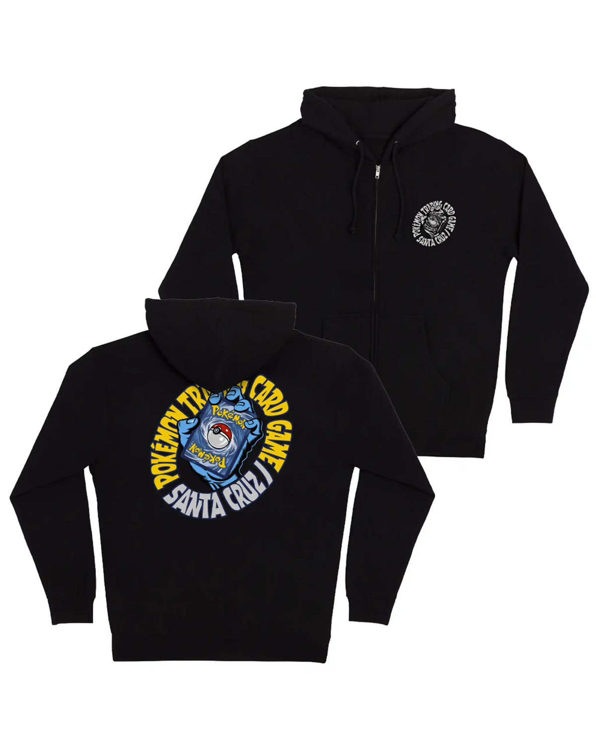 Hoodie Zip Pokomon Tcg Hand - Black par SANTA CRUZ