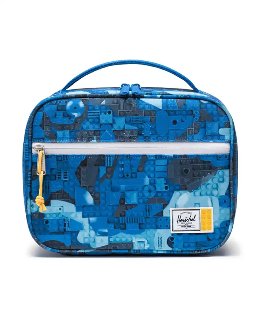 Lego Pop Quiz Little Herschel Lunch Box - Abstract Bricks Blue