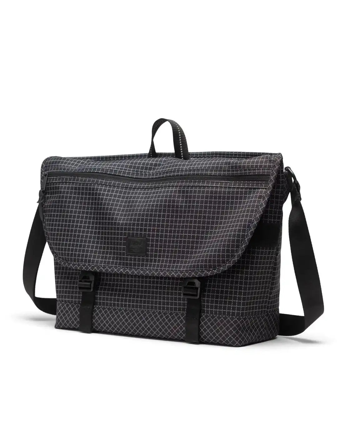 Cove Messenger Bag Grid - Black