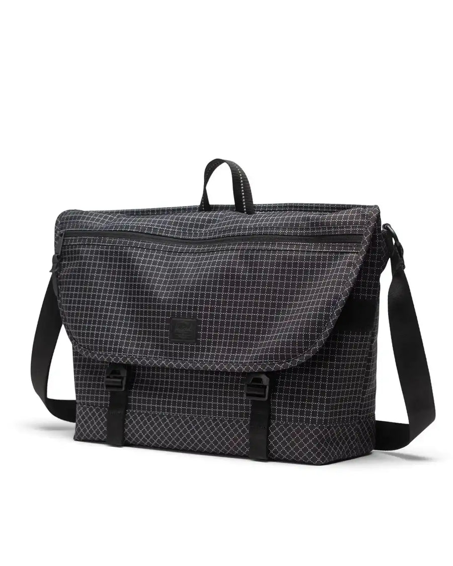 Cove Messenger Bag Grid - Black