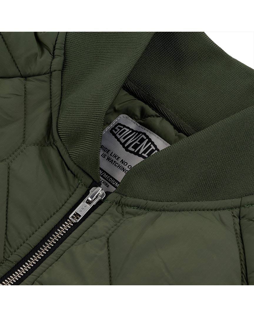 Insulated Henley Top Jacket - Moss