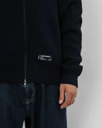 Rib Knit Fullzip Sweatshirt - Black