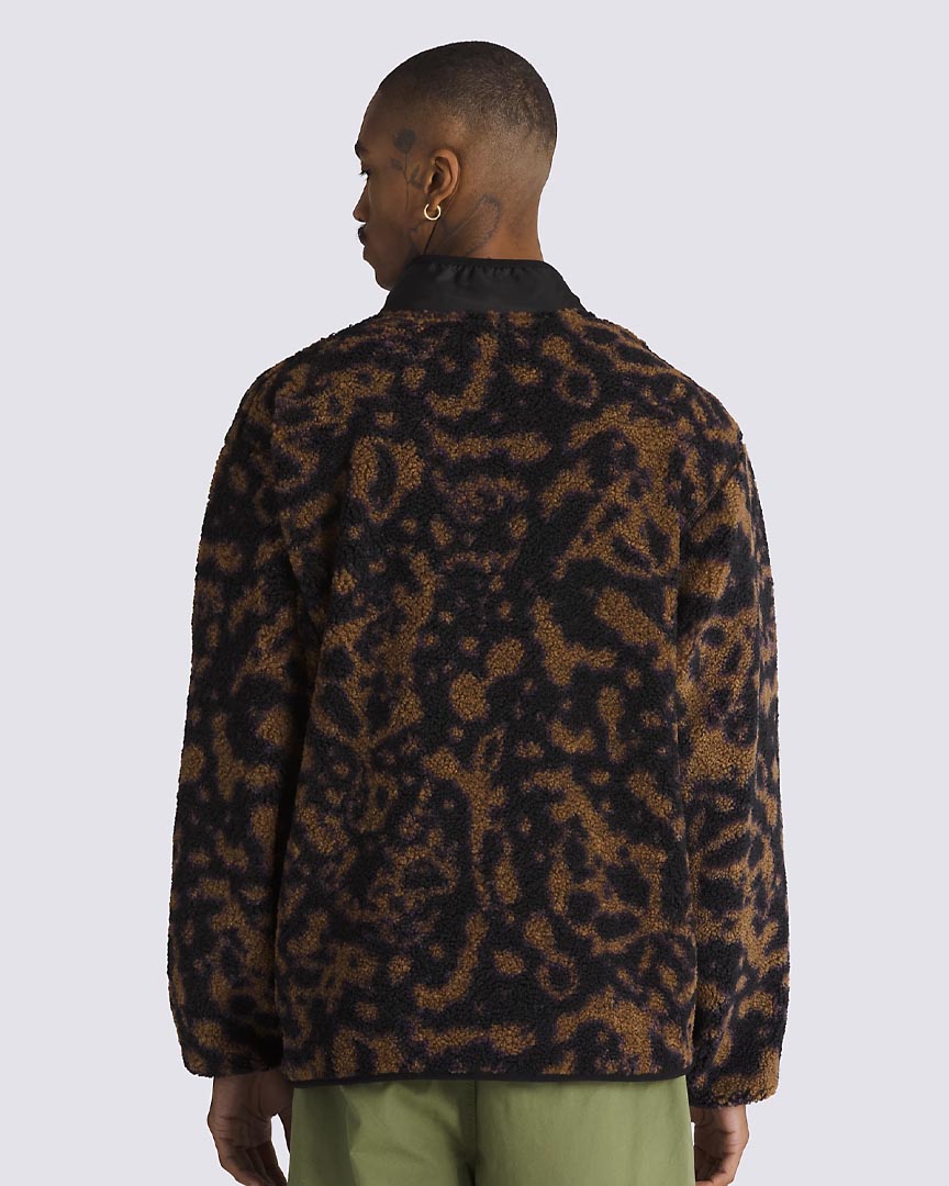Debrusk Loose Sherpa Zip Fleece - Sepia/Black