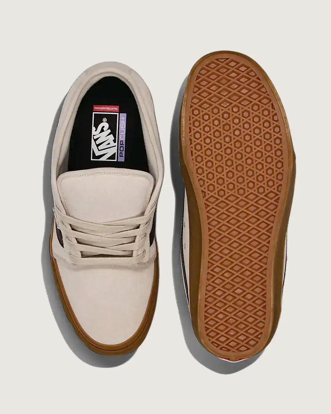 Skate Chukka Low Sidestripe Shoes - Taupe Mist