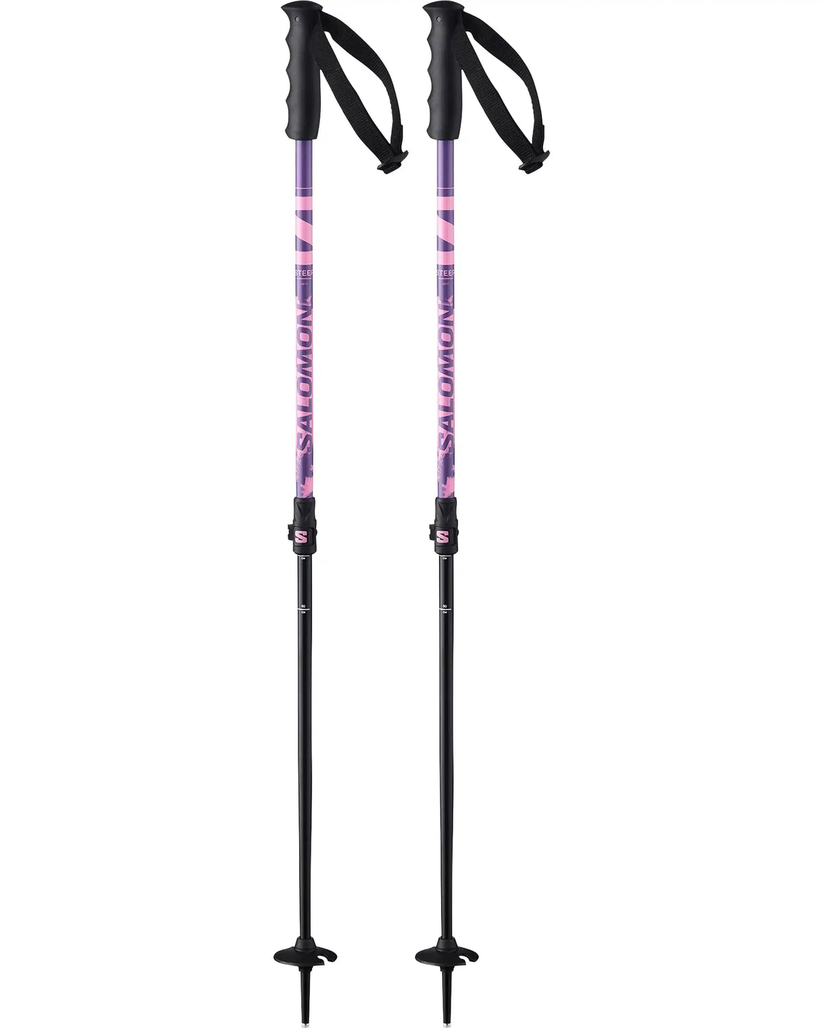 SALOMON Steep Vario Jr Ski Poles - Pink/Pansy