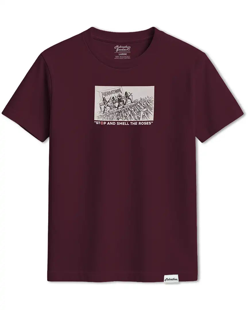 T-Shirt Smell The Roses - Burgundy