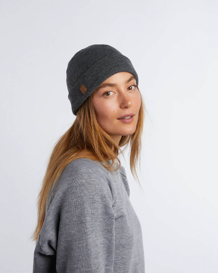 Harbor Rib Knit Fisherman Beanie - Light Heater Grey
