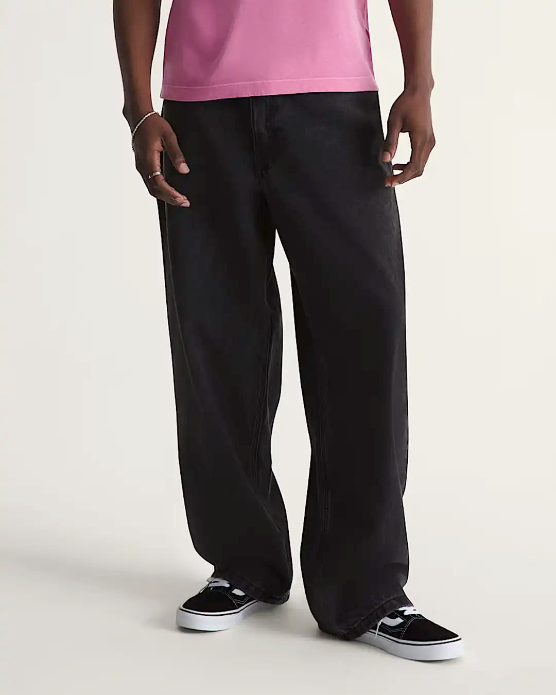 Check-5 Baggy Denim Jeans - Black