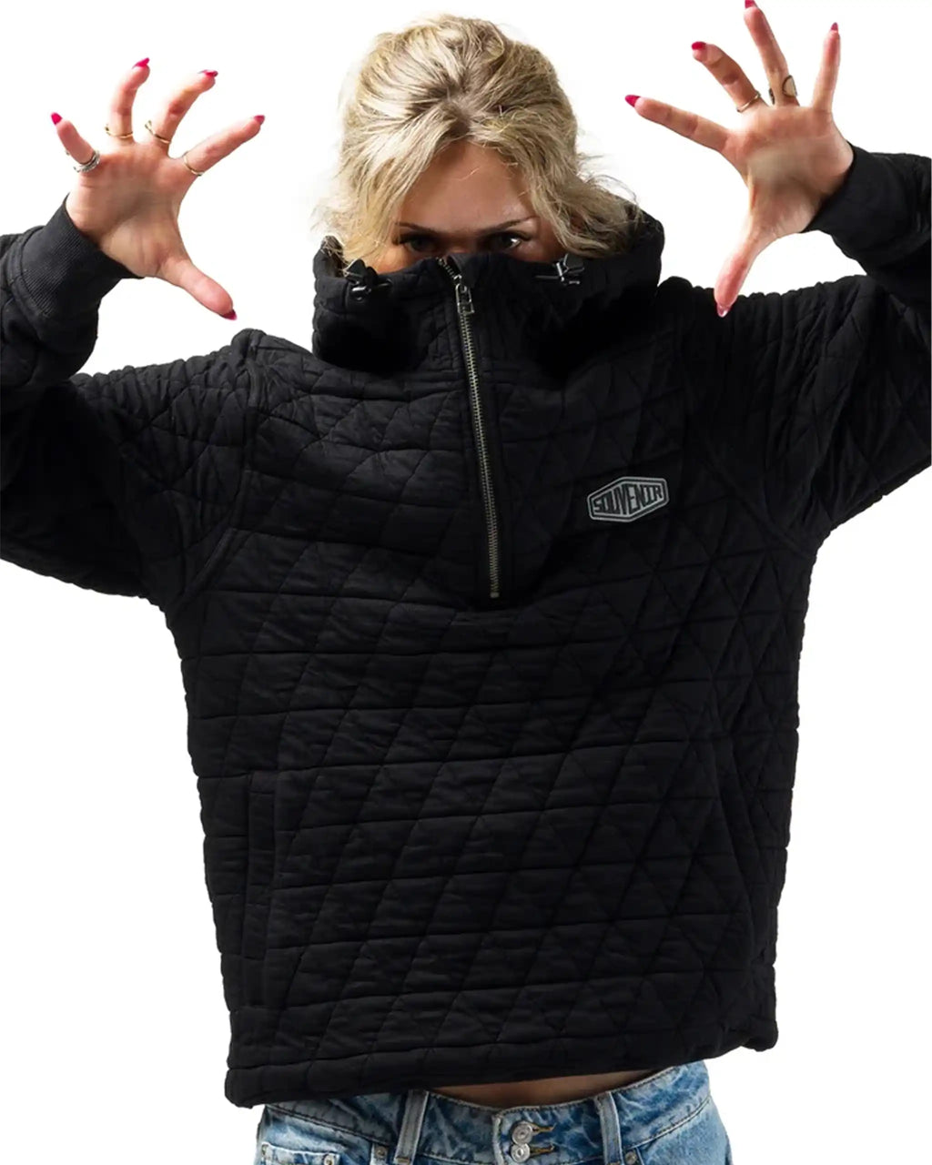 SOUVENIR Quilted Hoodie - Black – view 4