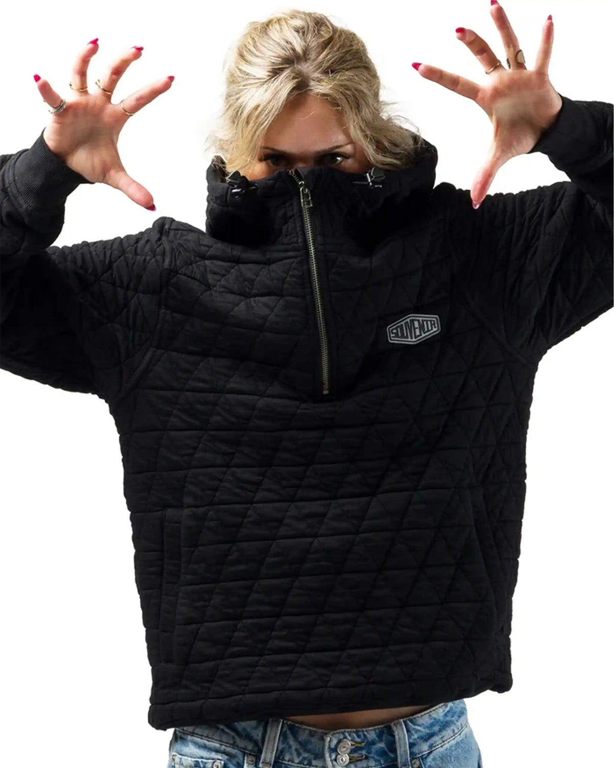 SOUVENIR Quilted Hoodie - Black – view 4