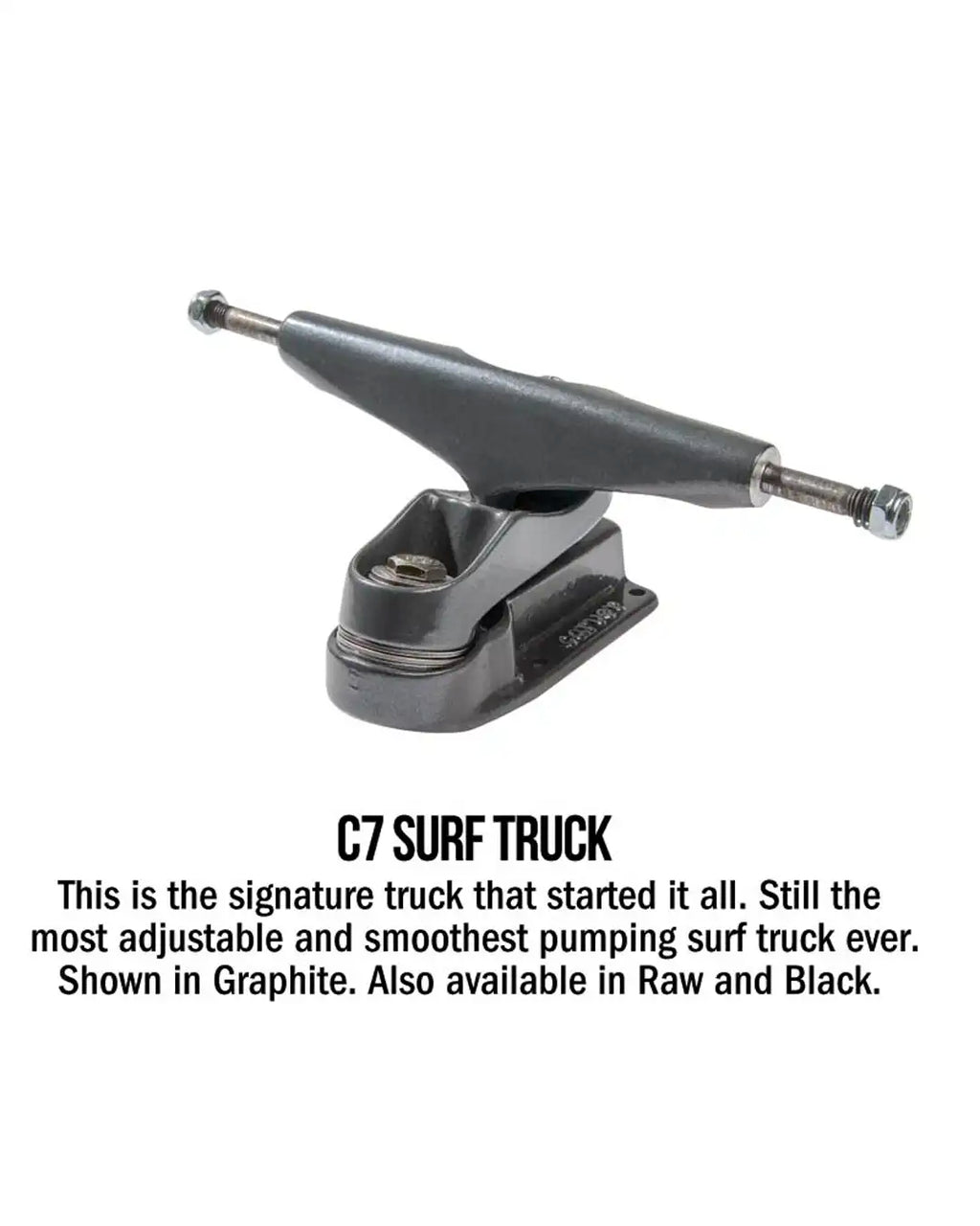 C7 Surfskate Hollow Trucks Set - Coal Black