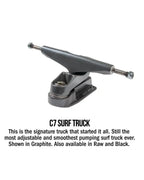 C7 Surfskate Hollow Trucks Set - Coal Black