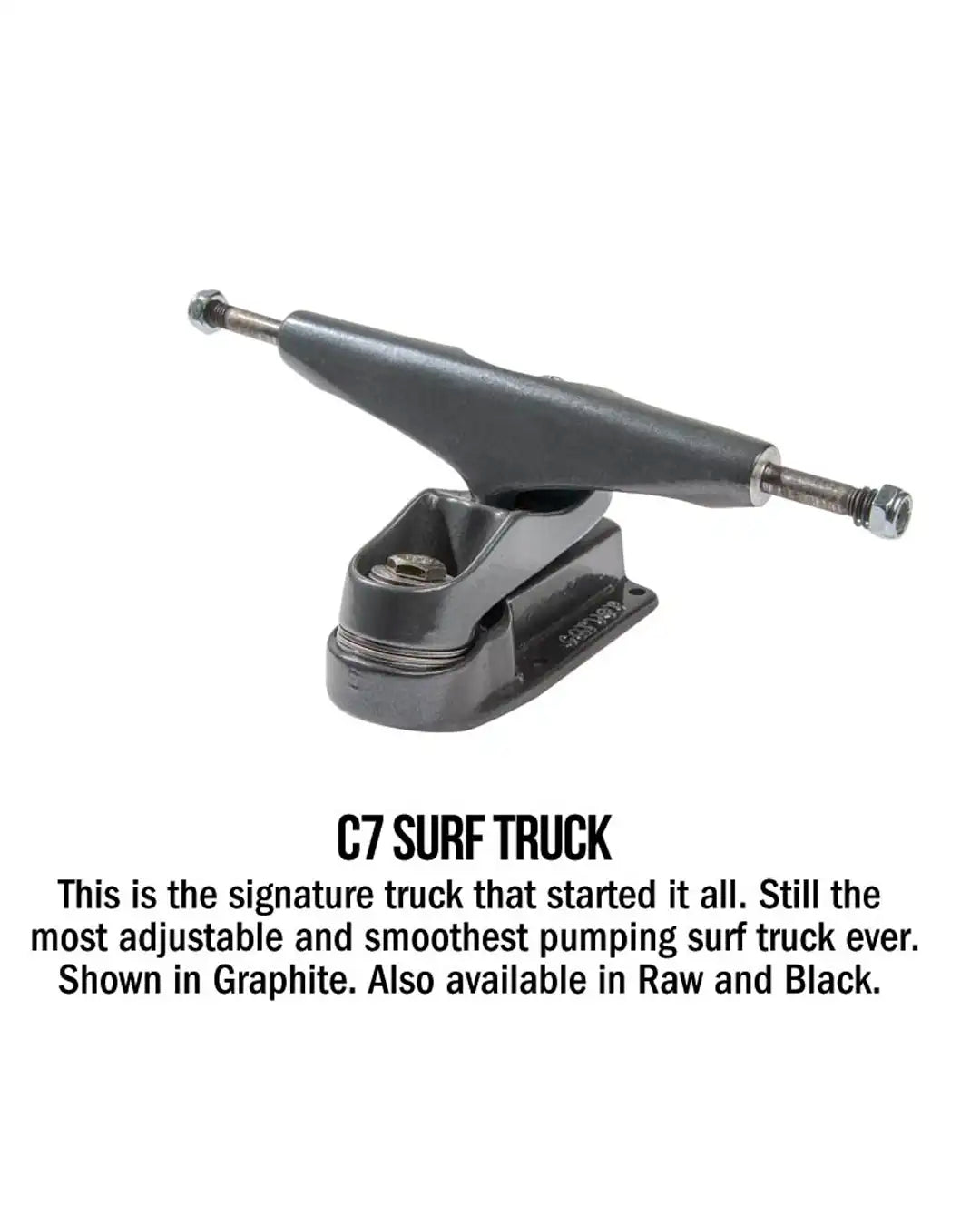 C7 Surfskate Hollow Trucks Set - Coal Black