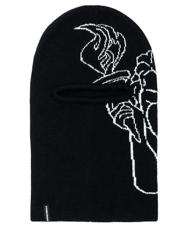 Neck Warmer Jaquard Knit Balaclava - Black