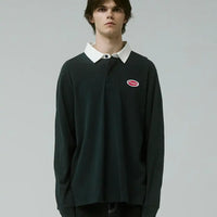 Reynolds Flatline Rugby Long Sleeve Polo Shirt - Black