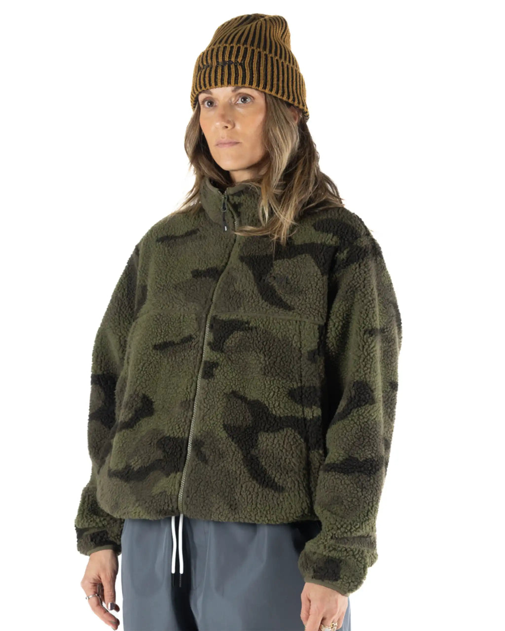 Manteau Berber Fleece Full Zip - Washed Camo par HOWL – vue 3