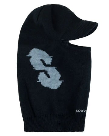 Knit Visor Face Mask - Black