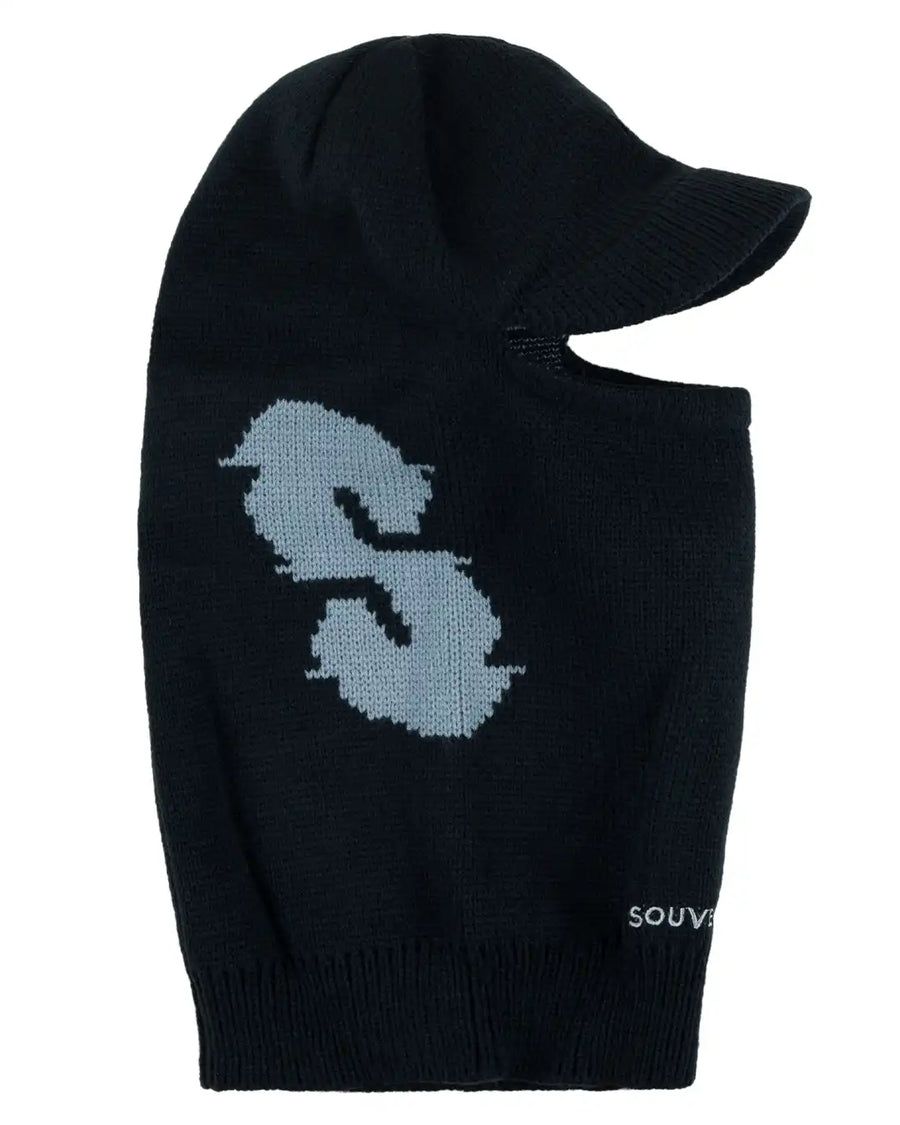 Knit Visor Face Mask - Black