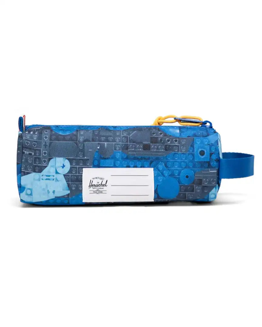 Lego Settlement Little Herschel Pencil Case - Abstract Bricks Blue