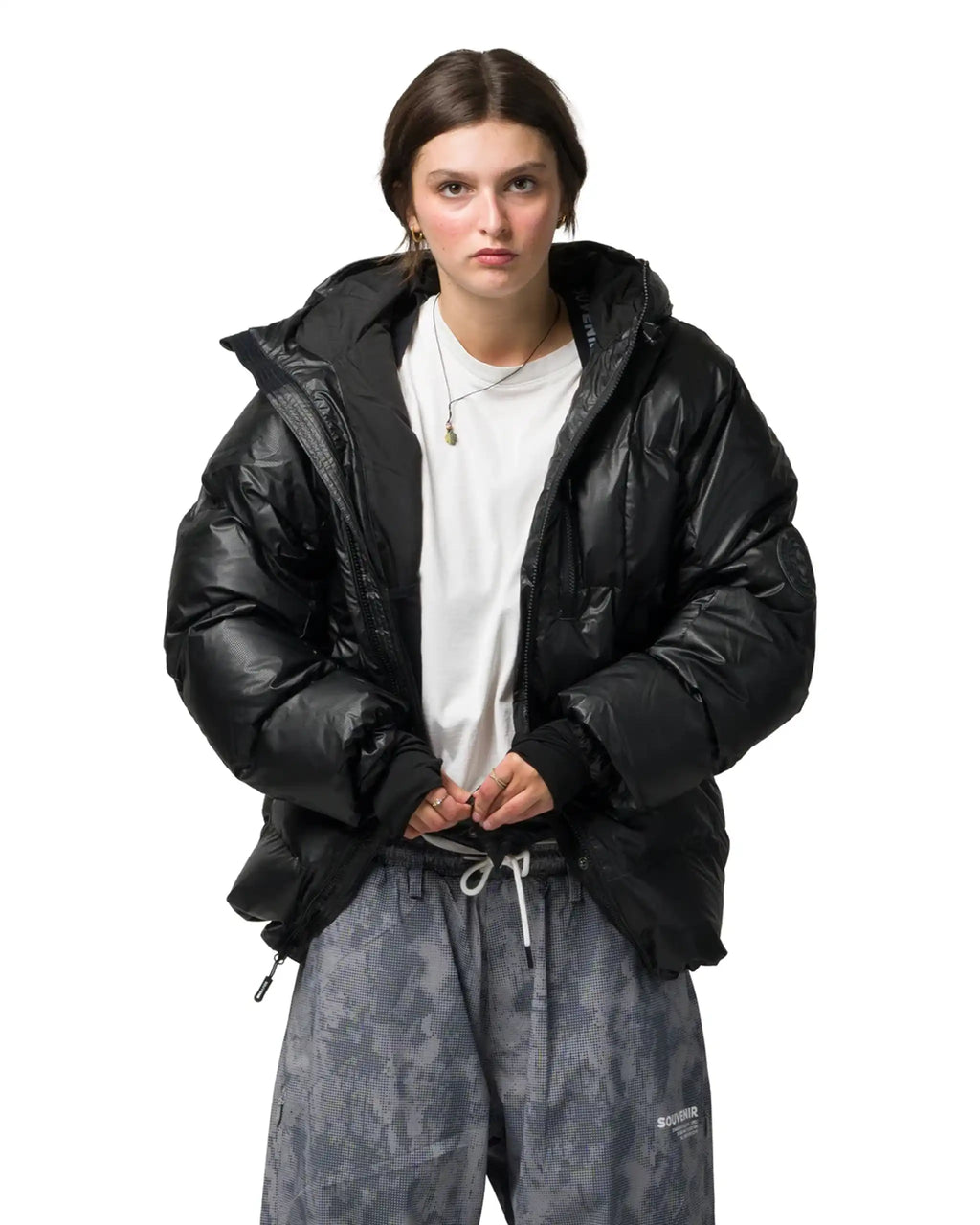 SOUVENIR Mountain Puffy Winter Jacket - Black – view 4