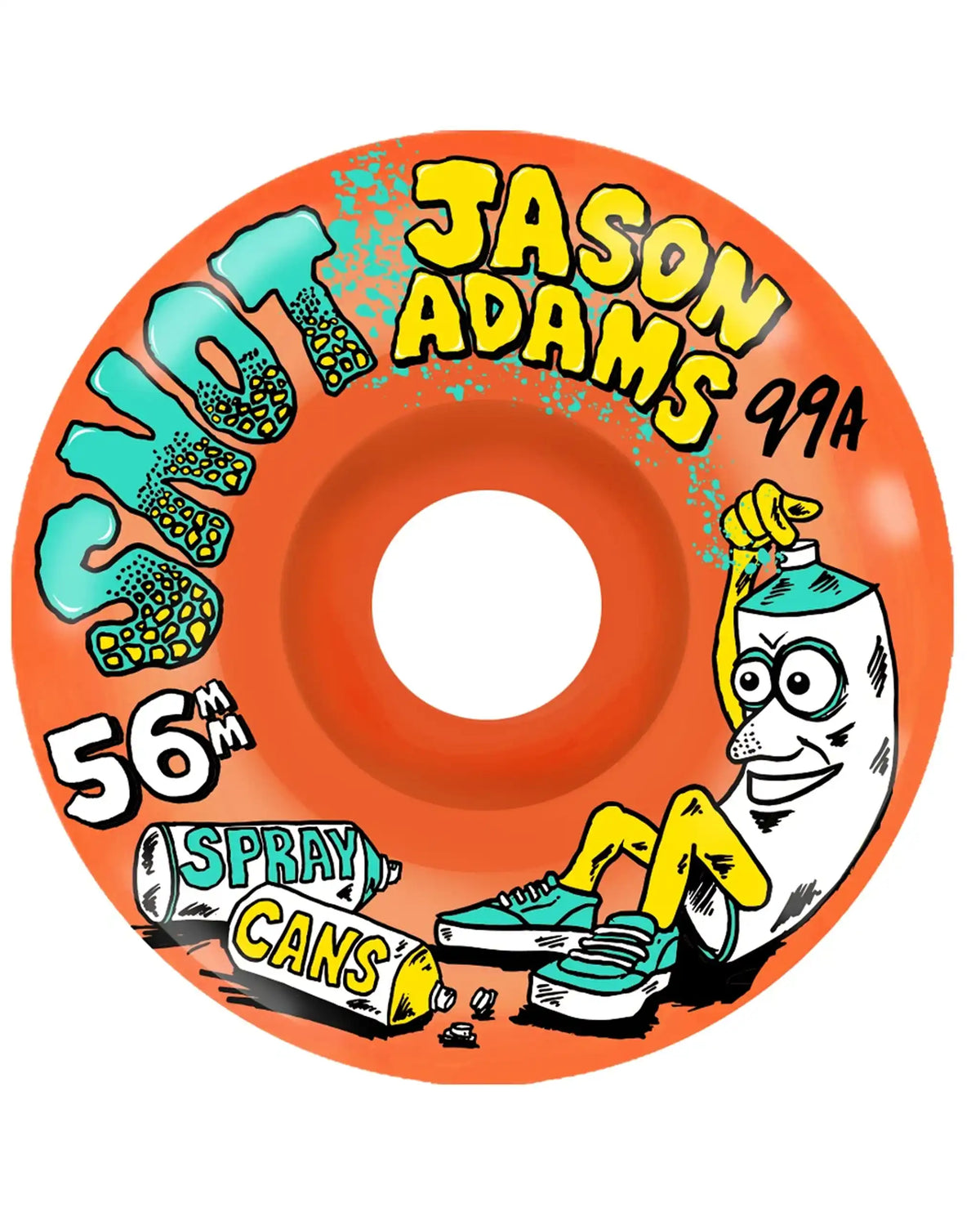 SNOT Jason Adams Conical 99A Skateboard Wheels - Neon Orange