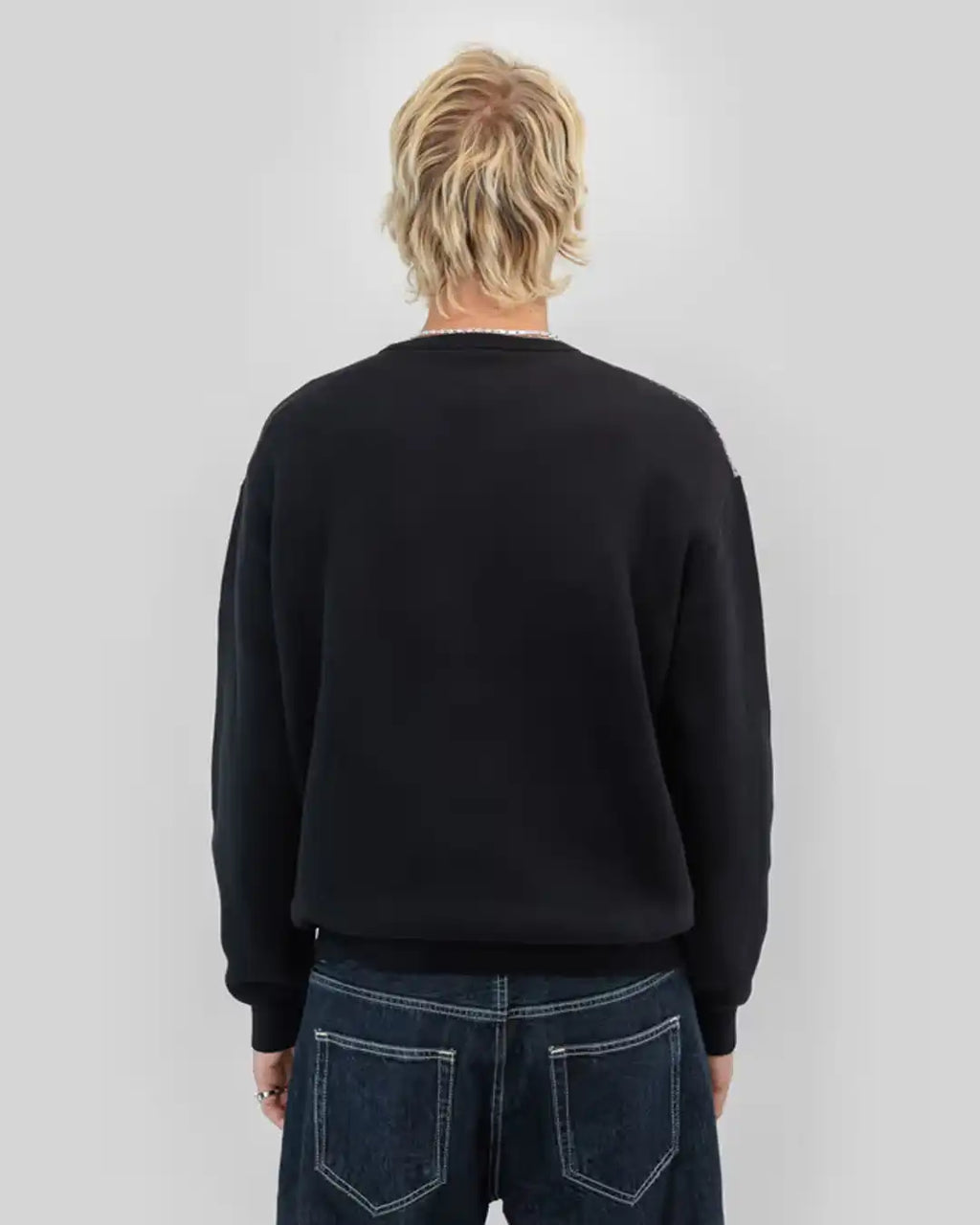 Jacquard Knit Sweatshirt - Grey